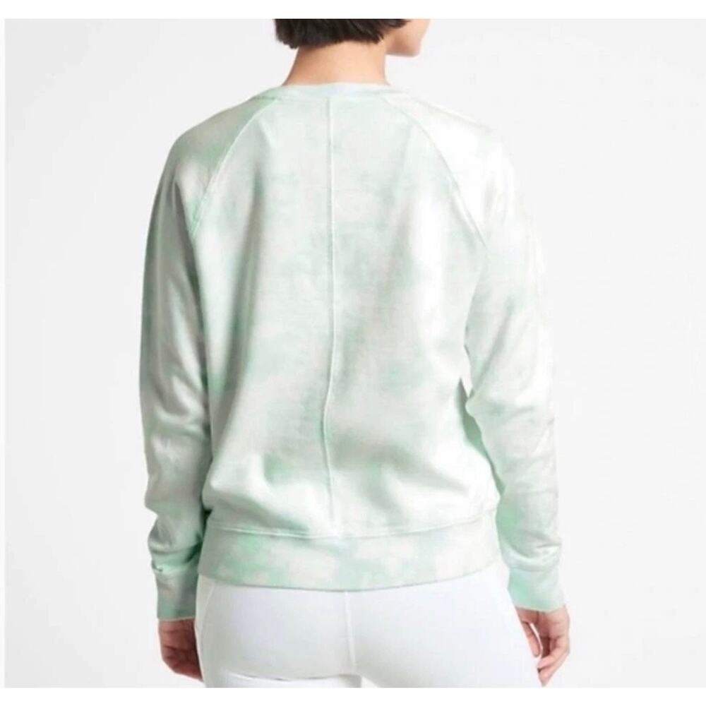 ATHLETA Mint Green/White Tie-Dye Sundown Crewneck Pullover Cotton Lounge Casual - Picture 2 of 11